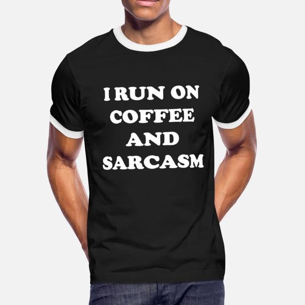 

funny humor i run on coffee and sarcasm viking t shirt men create 100% cotton size s-3xl vintage crazy basic spring vintage shirt