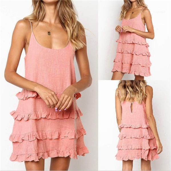 

nightgown fashion female clothes women summer dress spaghetti strap ruffle cool dresses designer u-neck women, Black;gray