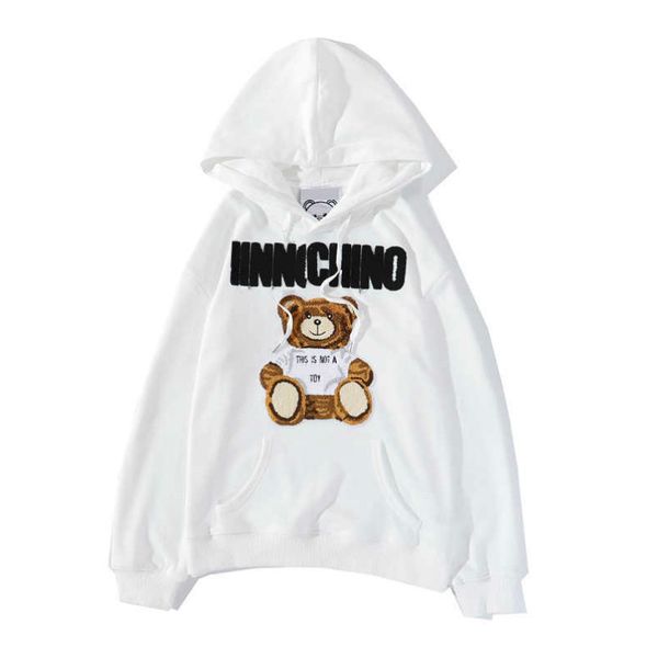 

mens hoodie sweater casual sweatershirt loong sleeve bear printed men women couple pullover letters print fashion style 2020 new wholesale, White;black