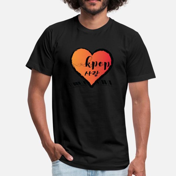

kpop sarang heart ss t shirt men print 100% cotton o-neck normal gift basic summer style slim shirt