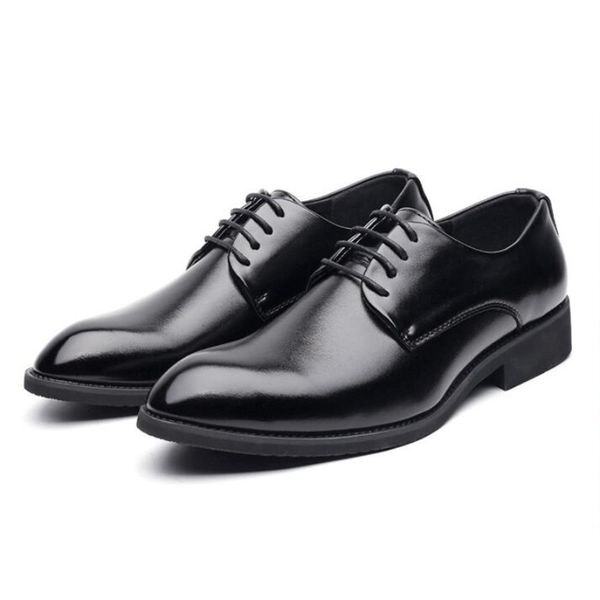 

elevator shoes men formal oxford heightening shoes height increase insole shoe footwear for male zapatos hombre drop shipping, Black