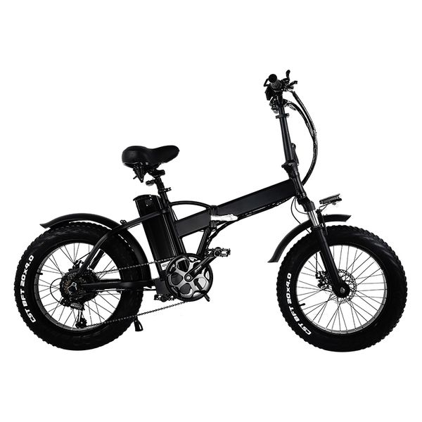 

gw20 portable 20" electric bicycle, 7 speed fat bike snow bike, 48v 15ah large capacity battery, 5 level power assist, Silver;blue