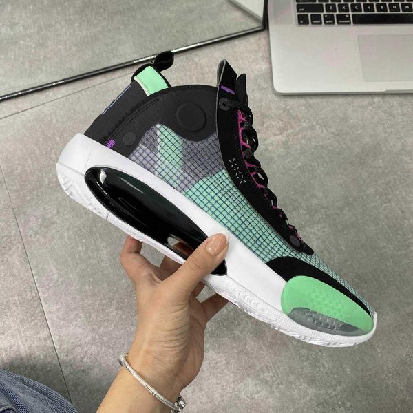 

new jumpman xxxiv 34 eclipse blue void green white black red mens basketball shoes for men 34s sports sneakers size 12