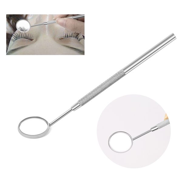 

1 pcs professional stainless steel checking mirror for eyelash extension portable dental mirrors mouth tooth oral eyelash tools