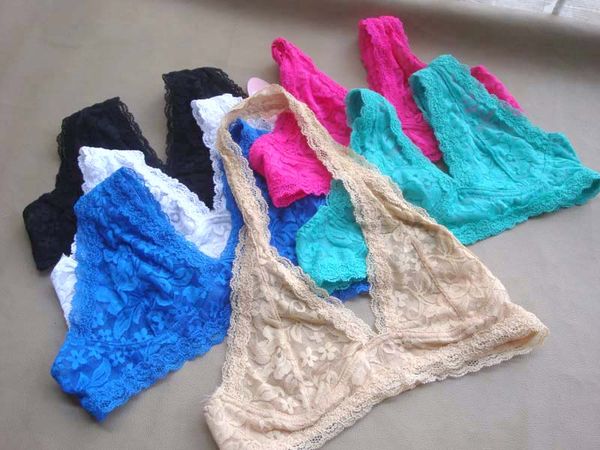 

ultra-thin underwear lace triangle bra halter-neck bralette wireless bra, Red;black