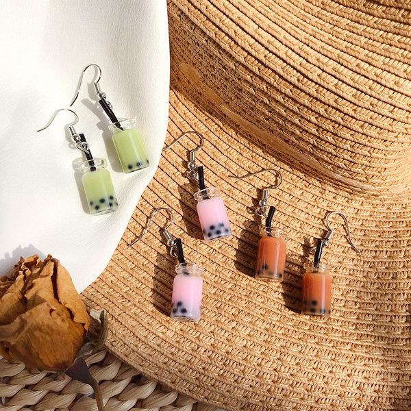 

dangle & chandelier creative personality pearl milk earrings for women girls japanese korean fun ear hook small jewelry gifts, Silver