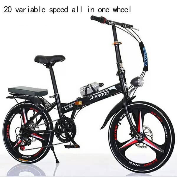 

20 inch folding bicycle variable speed double disc brake ultra light student bicycle