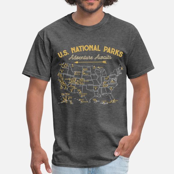 

120 camping national parks map camping tsh t shirt men create cotton size s-3xl homme interesting basic spring vintage shirt
