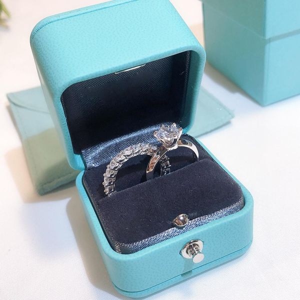 

real 100% 925 sterling silver brand promise ring set 5a zircon sona cz engagement wedding band rings for women finger jewelry