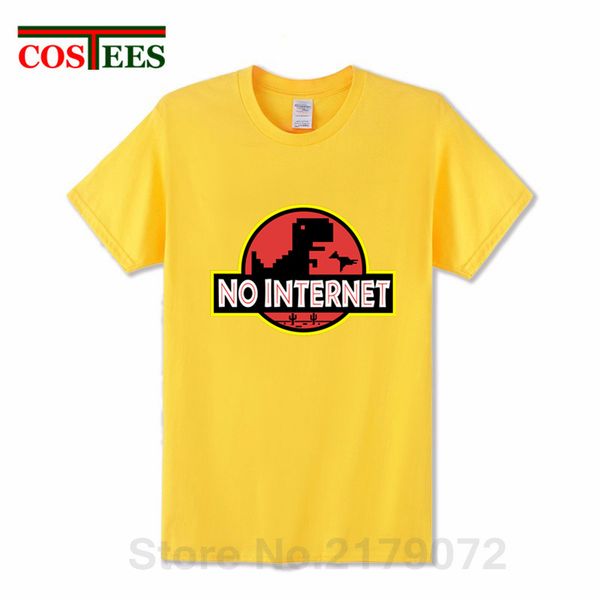 

nerd parody no internet dinosaur park t shirt men dino tshirt funny men's t-shirt jurassic world hipster tee shirt camiseta