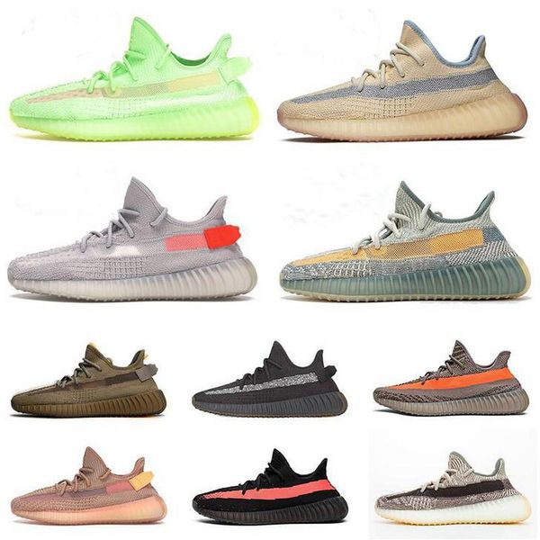 

2020 горячие kanye west antlia summer pink gid glow in the dark clay black static clay кроссовки мужчины женщины v2 дизайнерские тапки