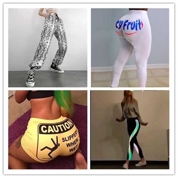 

womens sport black designer trousers all the season gym running jogging leggings womens long sweatpants reflective yoga pants, Black;white