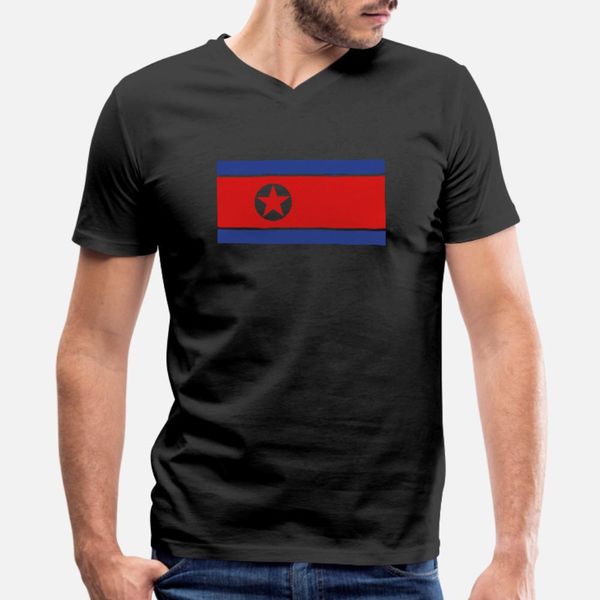 

north korea flag t shirt men knitted 100% cotton crew neck family cute funny spring vintage shirt