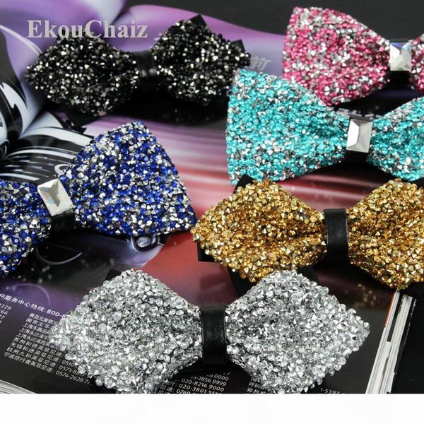 

festival christmas pajaritas bowtie imitation crystal noeud papillon homme bow ties wedding neckwear la corbatas gravatas gola, Black;gray