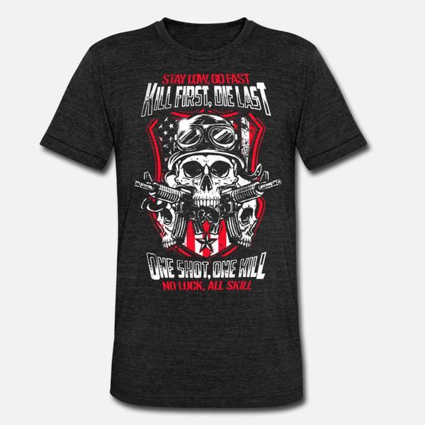 

airsoft kill first die last one sone kill t shirt men custom cotton round collar family fitness fashion summer standard shirt