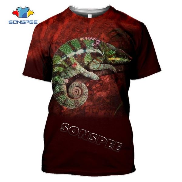 

summer 3d animal chameleon print 3d print shirts comics anime hippie men clothing