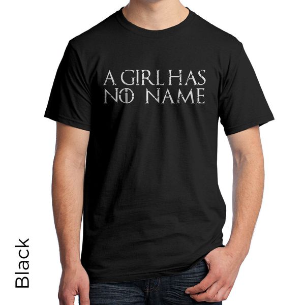 

a girl has no name t-shirt thrones arya stark winter is coming 2019 short sleeve cotton men's clothing homme basic t shirt