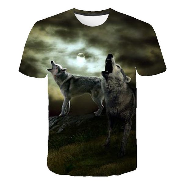 

summer animal wolf cute and 3d print shirts plus size aesthetic kawaii men clothing