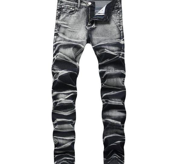 

2019 new fashion men's casual jeans pants slim skinny stretch retro denim trousers washed jean joggers plus size 29-42, Blue