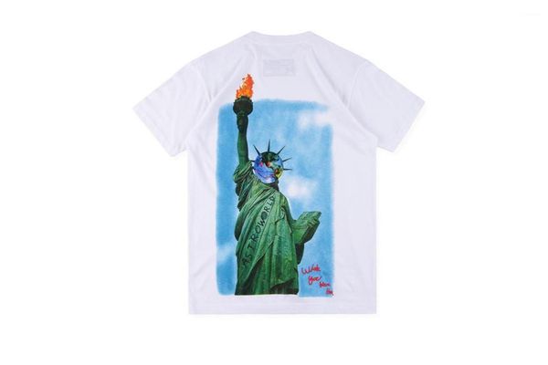

fashion casual clothing statue of liberty apparel travis scott mens summer tshirts astroworld short sleeve crew neck, White;black