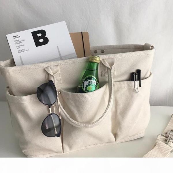 

2017 quality new korea ins fashion personality canvas shoulder bag, multi-compartment bag canvas messenger large capacity large bag handbag, Blue;slivery