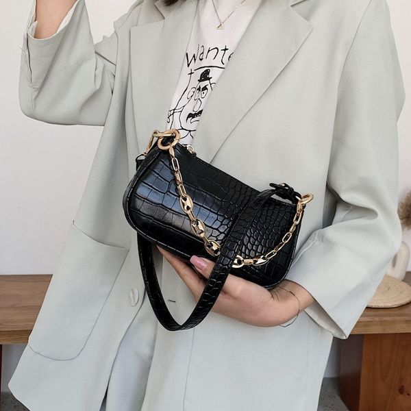 

fashion crocodile pattern handbag mini pu leather shoulder bags for women 2020 chain design luxury hand bag female travel totes