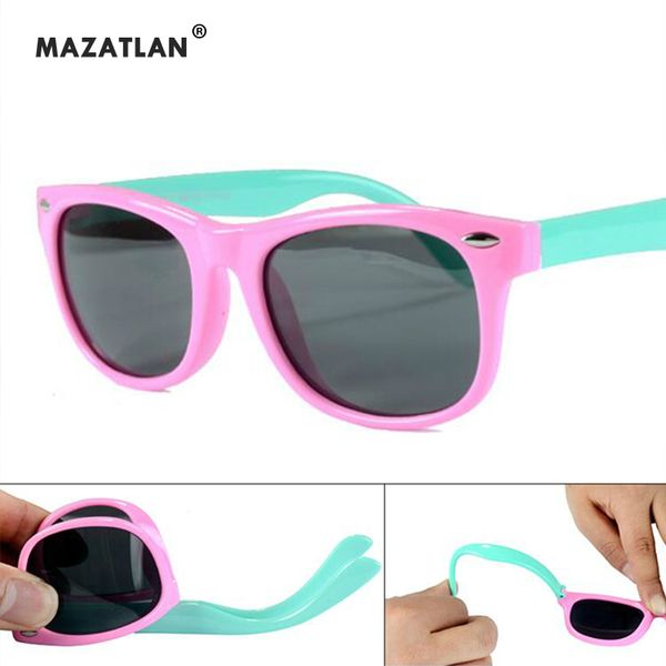 

kids sunglasses children's polarized square lens glasses girls boys silicone children's mirror baby gift safety glasses uv400, White;black