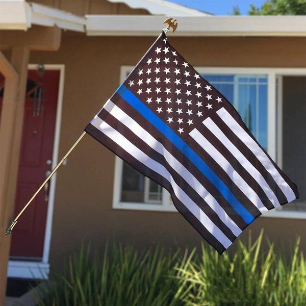 

90*150cm law enforcement officers usa us american police thin blue line usa flag with grommets home decor 3x5 ft banner flags ewe943