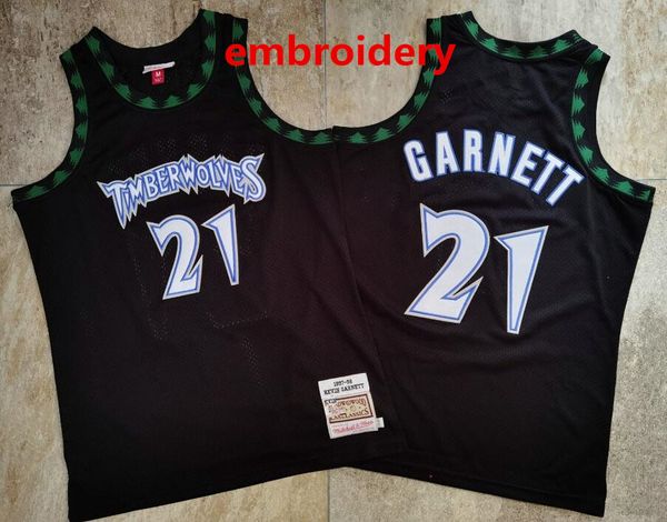 

мужчины миннесота timberwolves нба кевин гарнетт mitchell ness black hardwoods classics 1997-98 аутентичные джерси