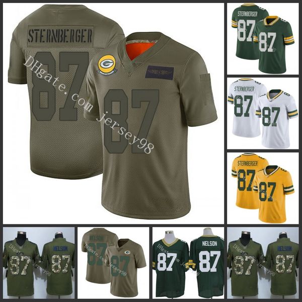 

green bay packers camo 87jace sternberger stitched green nfl men women youth rugby uniform jersey, Black;red