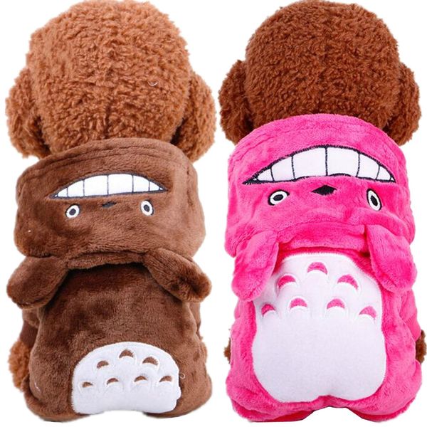 

fleece dog coat soft warm pet clothes four legs cartoon hooded jacket winter puppy costume small large dogs chihuahua clothing