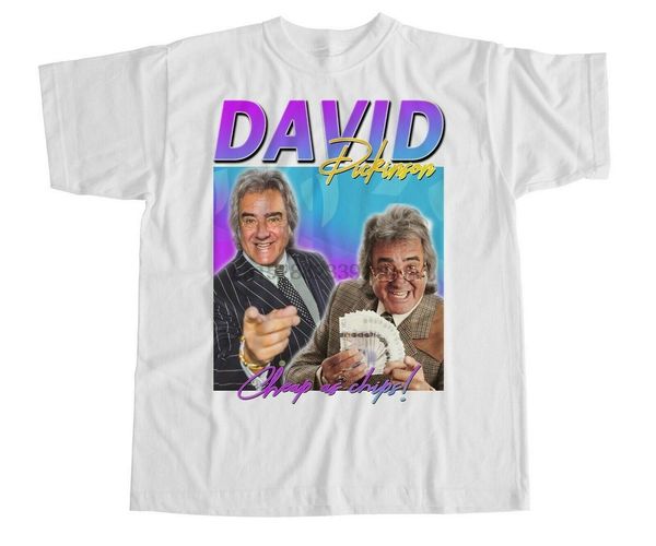

david dickinson t-shirt vintage funny homage 90s tv show real deal bargain hunt cotton loose plus size tee shirt