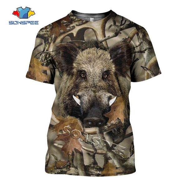 

hunting animal wild boar boys rock 3d print shirts humor funny hippie men clothing