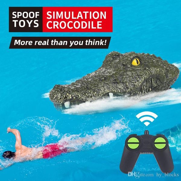 

2.4ghz simulation rc crocodile speedboat remote control electric head spoof toys rtr vehicle model novelty game toys ship child boys gifts