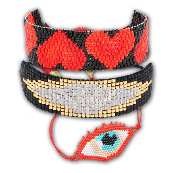 

bluestar miyuki bracelet set for women heart mujer bangle set diy accessories 2020 handmade gift summer beach jewelry, Black