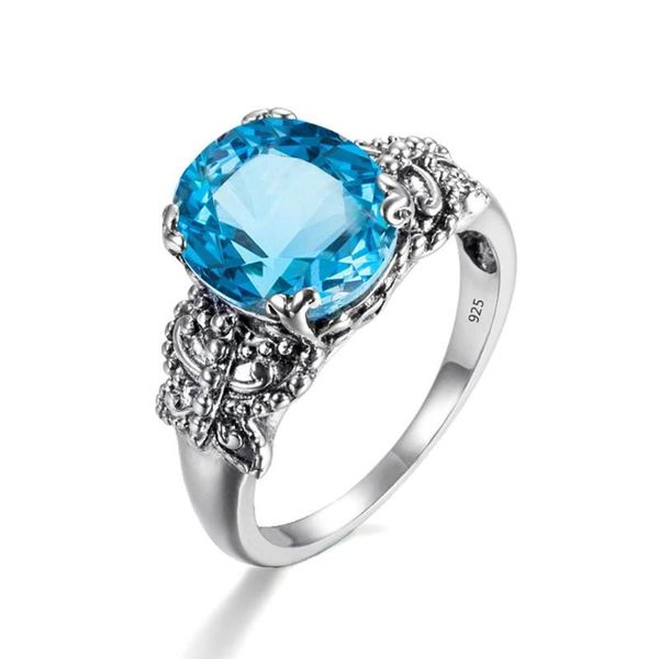 

real silver 925 rings for women gothic butterfly ring 925 silver blue z party fashion jewelry halloween gifts, Golden;silver