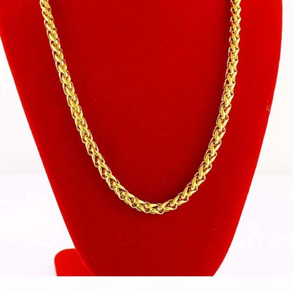 

collar chain 18k yellow gold filled byzantine necklace gift 60cm, Silver