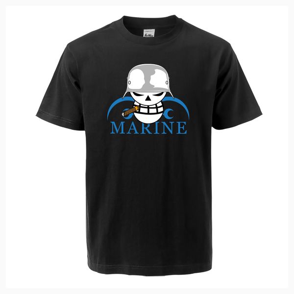 

one piece marine print t shirt 2019 new summer japan anime short sleeve tee men casual cotton fashion fitness streetwear
