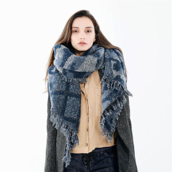 

scarves 230*62cm cashmere imitation shawl scarf autumn winter men foulard square hijab ladies wrap muffler pareo female, Blue;gray