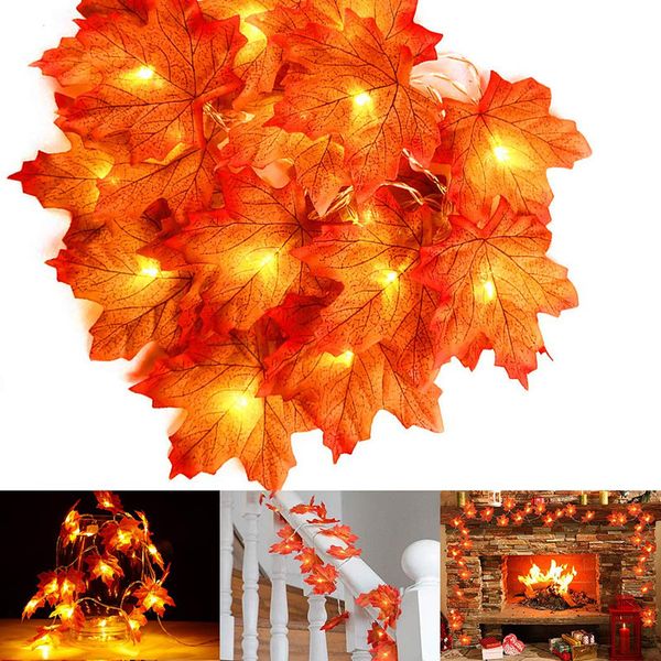 

selling led light string artificial maple leaf rose plumeria light string christmas festival room decorative light