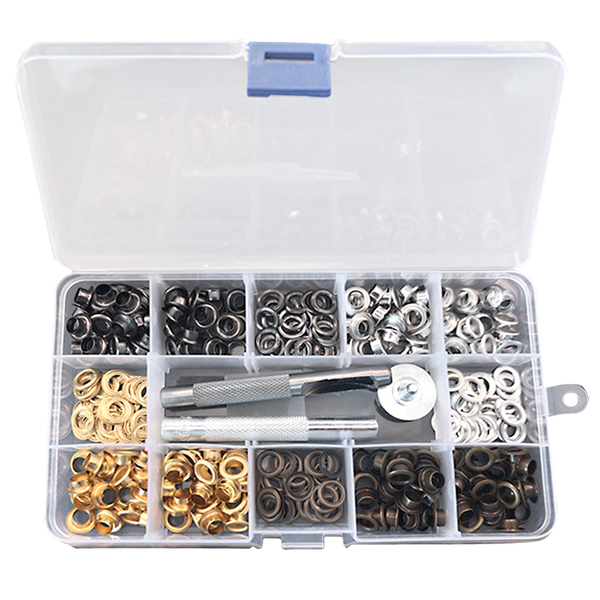 

6mm storage box metal eyelets leathercraft grommet kit with 3pcs install tool