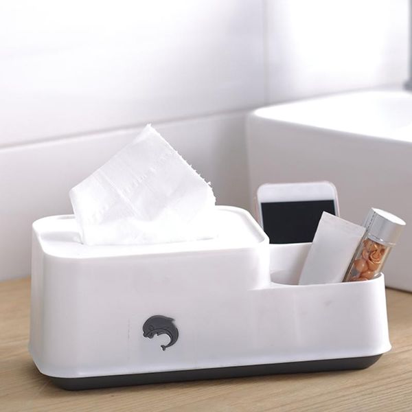 

tissue boxes & napkins box with 2 compartments deskorganizer multi-purpose facial for home and office