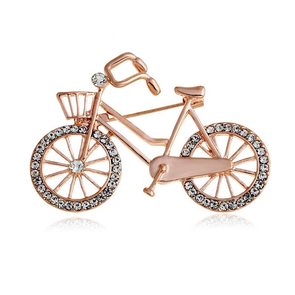 

luxury rose gold / silver color rhinestone casual bike lovers bicycle brooches pins for women garment accessories friendship, Gray