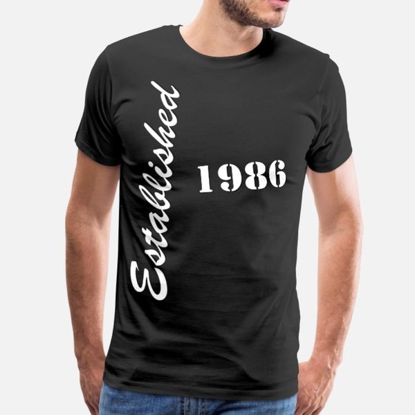 

established 1986 t shirt men designing 100% cotton s-3xl novelty anti-wrinkle building summer letters shirt
