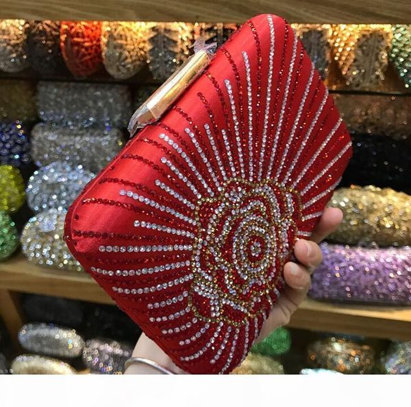 

designer-factory independent brand women bag retro flower diamond women dinner handbag dinner bag bride bridesmaid fashion satin handbag