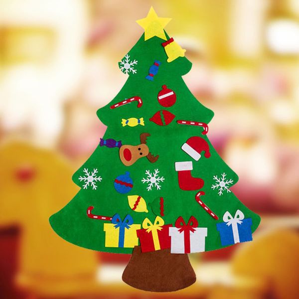 

christmas decorations kids diy felt tree for home year 2021 gift xmas door wall hanging ornaments party decoration