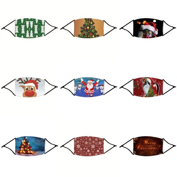 

trump 2020 american election supplies face christmas mask fashion us flag independence day printing washable reusable christmas masks wit#77, Black