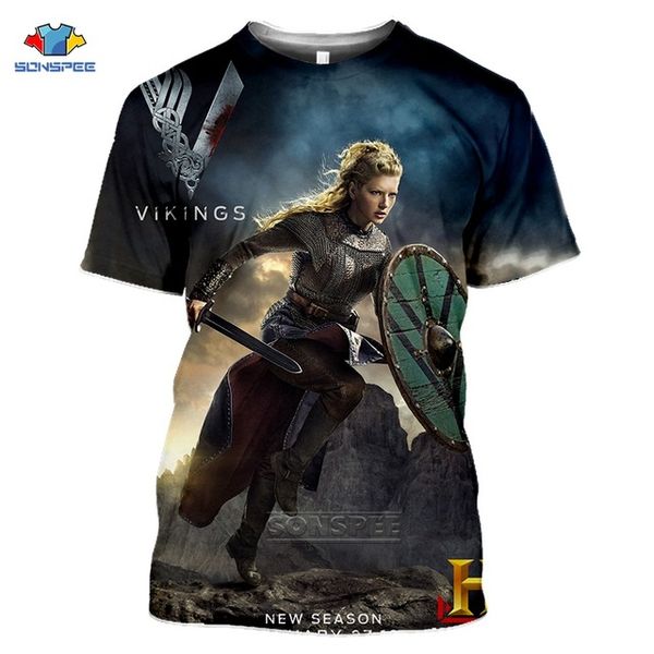 

tv series vikings ragnar lothbrok homme summer black oversize 3d print shirts plus size humor hentai men clothing
