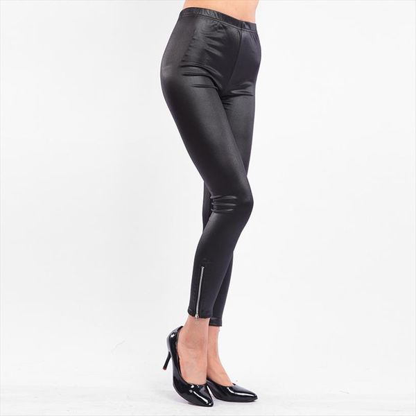 

womens imitation leather leggings black silver gold fake leather pants punk rock club bar capris for lady disco legging