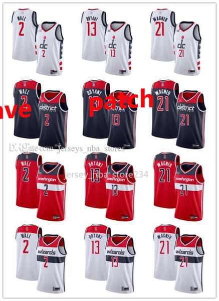 

men s women s youth washington wizards 13 thomas bryant 21 moritz wagner 2 john wall basketball jers, Black;red